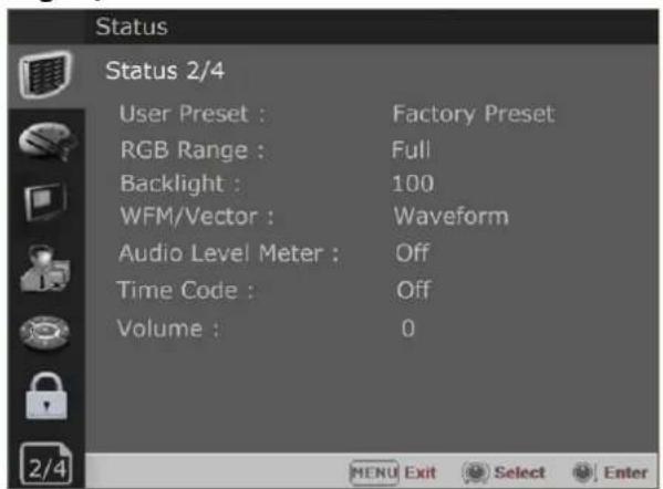 Postium OBM-U31IP - Status Menu - 2