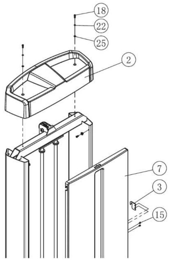 Technical diagram of a boat interior with numbered components for identification