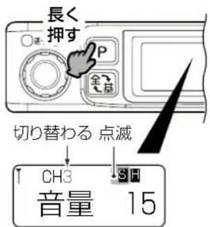 長く 押す P 全 切り替わる 点滅 CH3 SH 音量 15