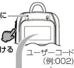 に ける ユーザーコード (例:002)