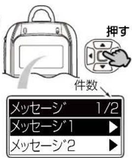 押す 件数 メッセージ 1/2 メッセージ1 メッセージ2