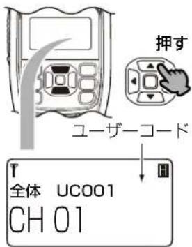 押す ユーザーコード 全体 UC001 CH 01