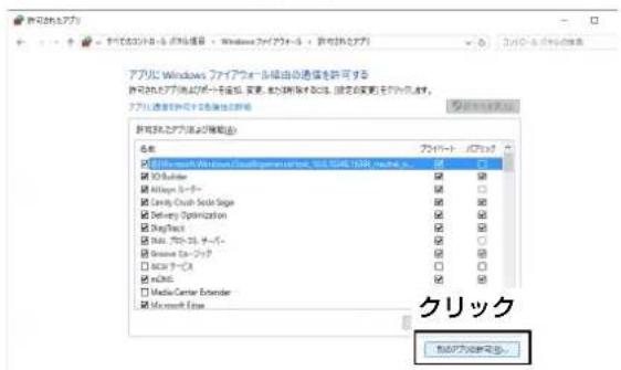 アフロー Windows ファイウォール 項由の通信を許可する 許可したフォルおよびモードを送信、変更、グラフを除くするため、設定を変更)を許可します。 アフロー 7.4.1 安装を許可する。で発行する。 名称 アイドー ブリッド □ Microsoft Windows/Quantifogesoft, US 50% TSSR, media... ☑ □ Builder ☑ □ Make 3 サード ☑ □ Carry Crush Solar Sign ☑ □ Delivery Optimization ☑ □ Play 70% サード ☑ □ Screen Edge プード ☑ □ Solar プード ☑ □ Audio ☑ □ Media Center Extender ☑ □ Microsoft Excel ☑ クリック OK ファイオート設定。
