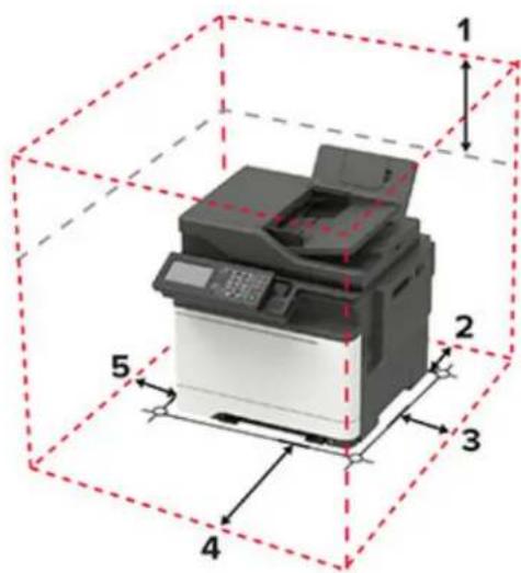 LEXMARK CX522 - Velge en plassering for skriveren - 3