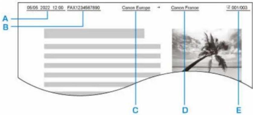 05/05 2022 12:00 FAX1234567890 Canon Europe → Canon France 001/003 A B C D E