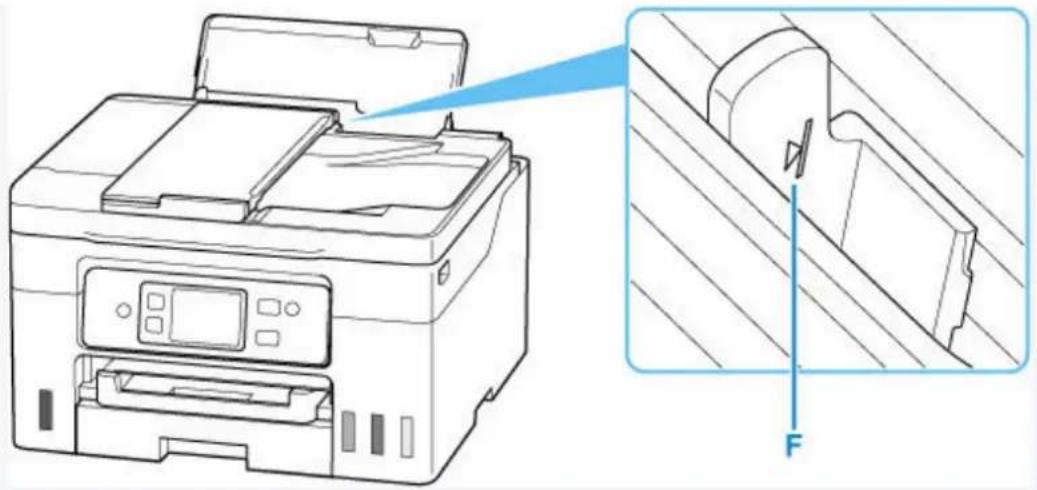 CANON MAXIFY GX4050i - Åpne bakskuffdekselet (A) og dra opp papirstøtten (B). - 8