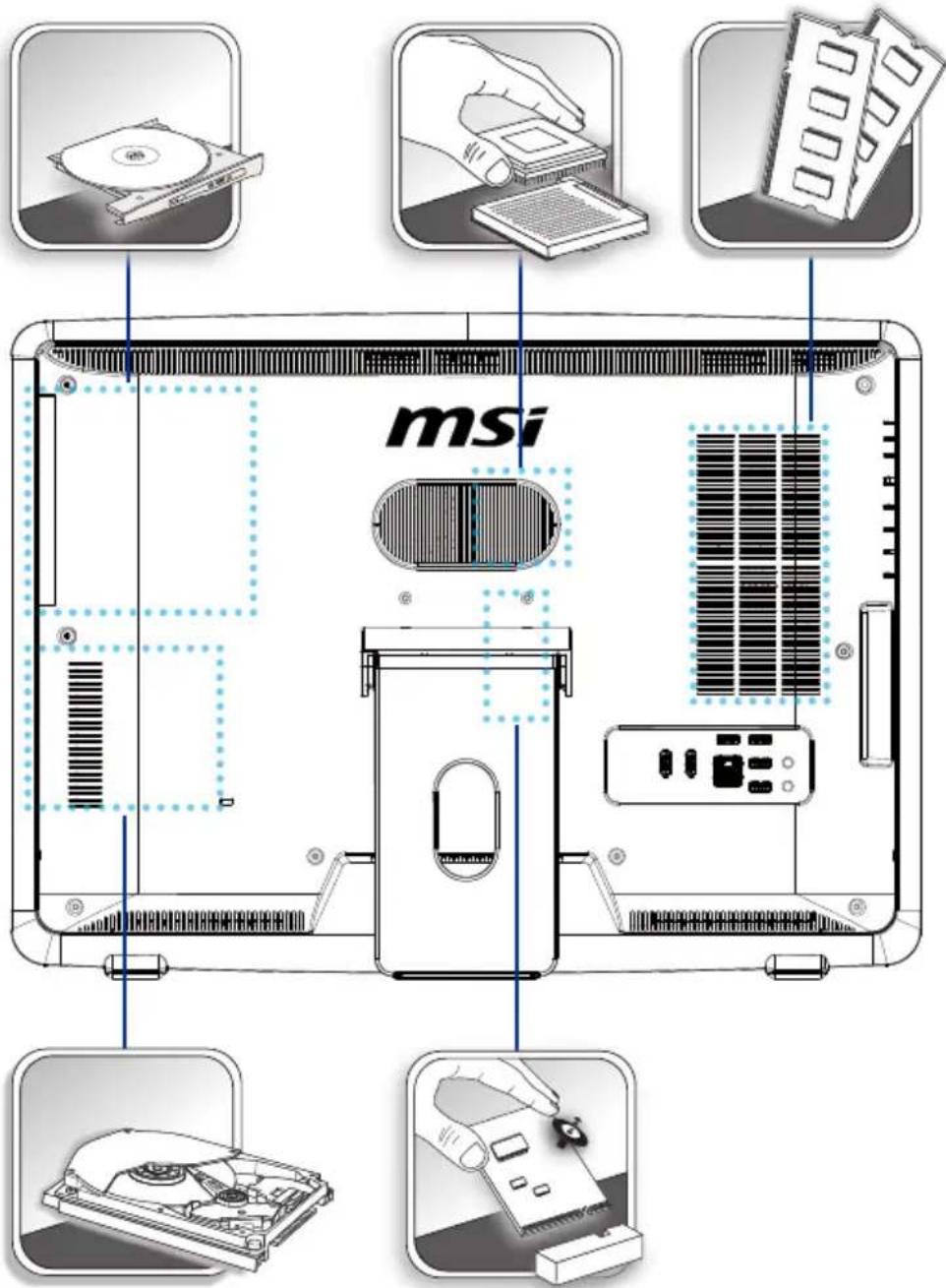MSI Wind Top AE2282-001EU - Component Replacement & Upgrade - 1