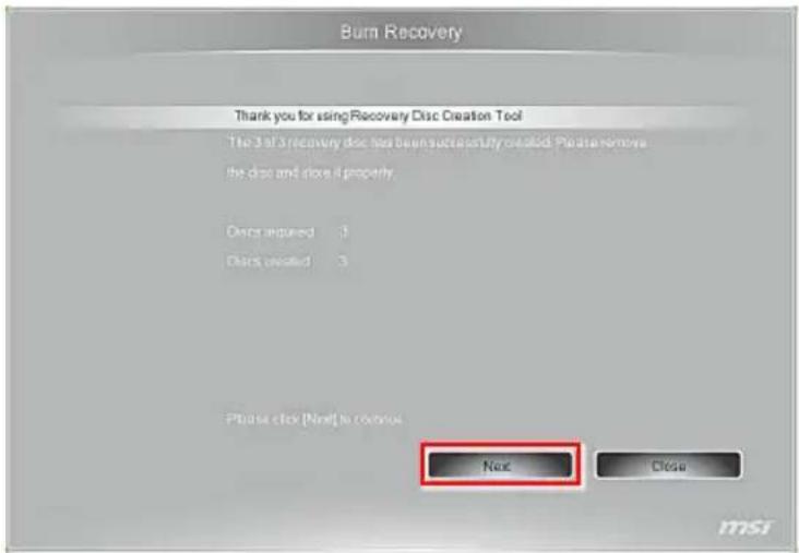 MSI Wind Top AE2282-001EU - Creating System Recovery Disc - 10