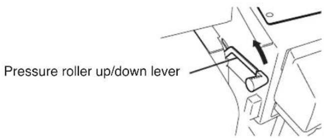 Pressure roller up/down lever