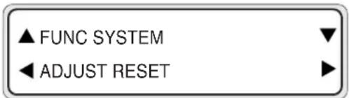 ▲ FUNC SYSTEM ◀ ADJUST RESET
