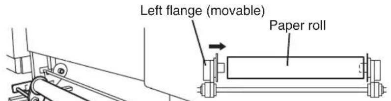 Left flange (movable) Paper roll