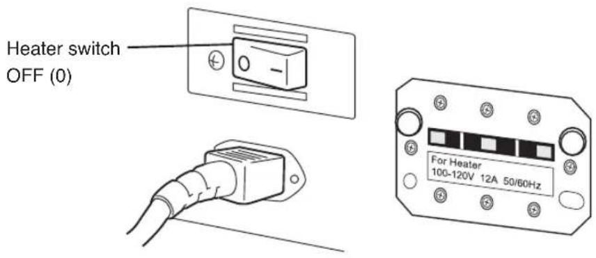 Heater switch OFF (0) For Heater 100-120V 12A 50/60Hz