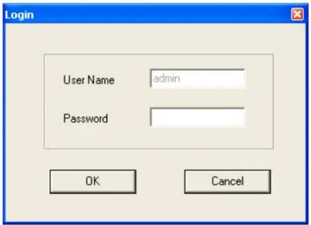 Login User Name admin Password OK Cancel
