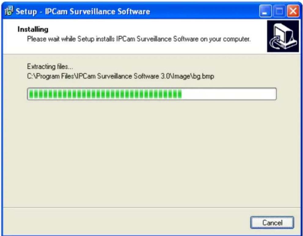 Setup - IPCam Surveillance Software Installing Please wait while Setup installs IPCam Surveillance Software on your computer. Extracting files... C:\Program Files\IPCam Surveillance Software 3.0\Image\bg.bmp Cancel
