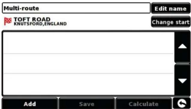 Multi-route Edit name TOFT ROAD KNUTSFORD,ENGLAND Change start Add Save Calculate