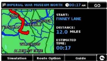IMPERIAL WAR MUSEUM NORTH 00:17 AM GO START: FINNEY LANE DISTANCE: 12.0 MILES ESTIMATED TIME: 00:17 Simulation Route Option Guide