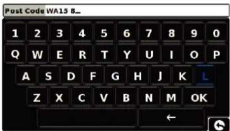 Post Code WA15 8_ 1 2 3 4 5 6 7 8 9 0 Q W E R T Y U I O P A S D F G H J K L Z X C V B N M OK ←