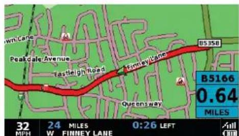 B5358 Peakdale Avenue Eastleigh Road Finney Lane B5166 0.64 MILES 32 24 MILES 0:26 LEFT MPH W FINNEY LANE Will CDD