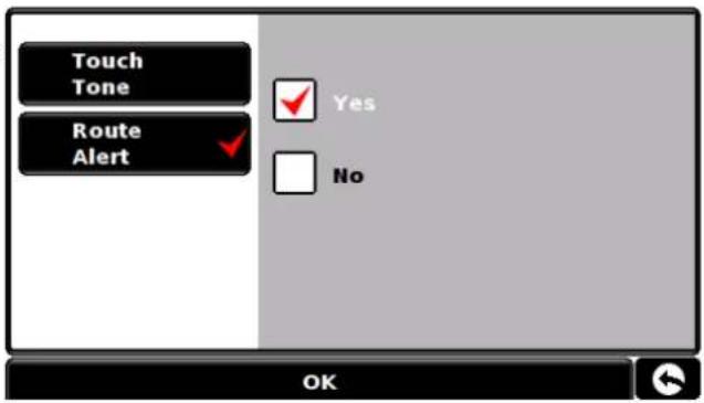 Touch Tone Route Alert Yes No OK