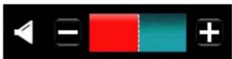 Media player control bar with playback, volume, and progress icons