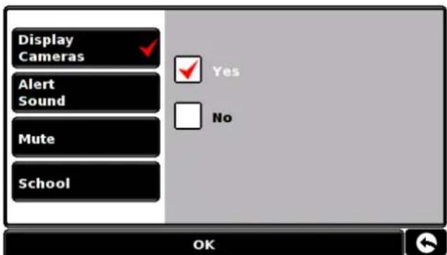 Display Cameras Alert Sound Mute School Yes No OK