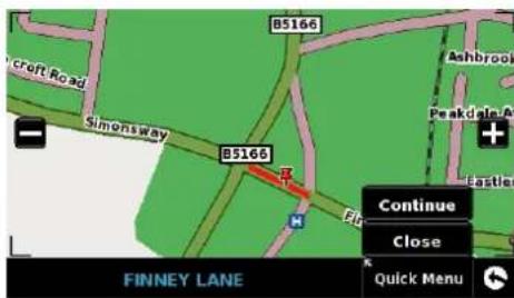 B5166 Simonsway B5166 Ashbrook Peakdale An Castler Continue Close FINNEY LANE Quick Menu