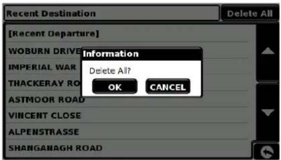 [Recent Departure] WOBURN DRIVE IMPERIAL WAR THACKERAY RO ASTMOOR ROAD VINCENT CLOSE ALPENSTRASSE SHANGANAGH ROAD Information Delete All? OK CANCEL