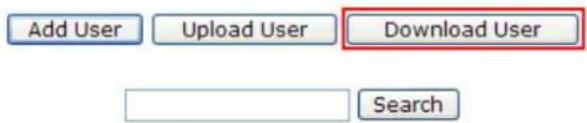 Add User Upload User Download User Search