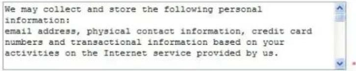 We may collect and store the following personal information: email address, physical contact information, credit card numbers and transactional information based on your activities on the Internet service provided by us.