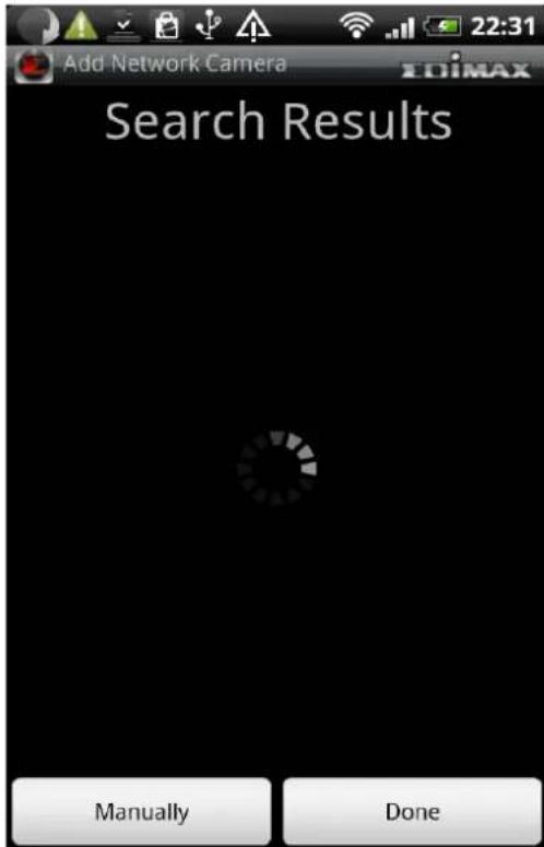 Add Network Camera Search Results Manually Done