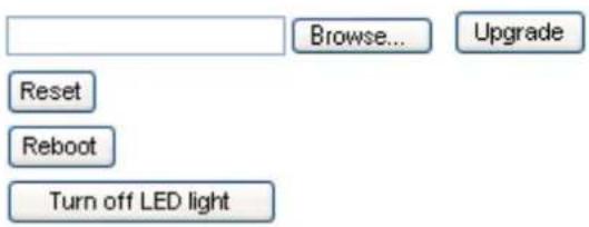 Browse... Upgrade Reset Reboot Turn off LED light