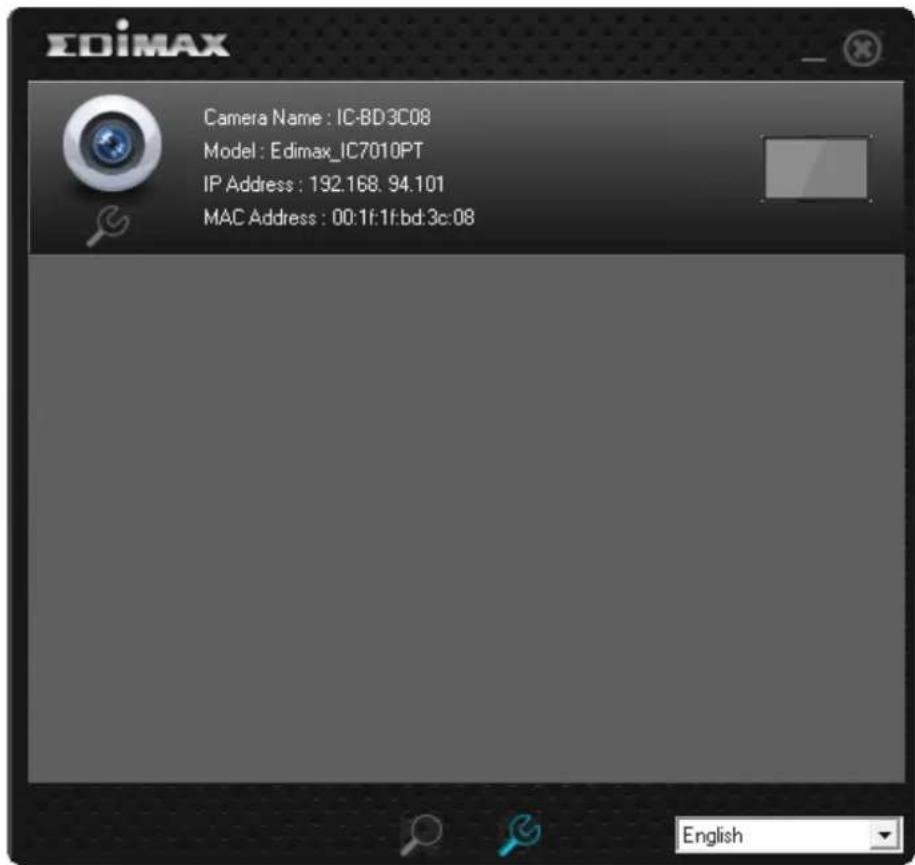 EDiMAX Camera Name : IC-BD3C08 Model : Edimax_IC7010PT IP Address : 192.168.94.101 MAC Address : 00:1f:1f:bd:3c:08 English
