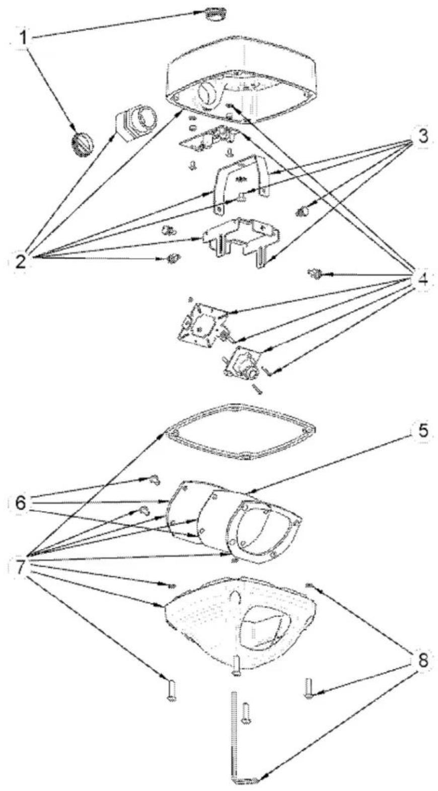 Moog Videolarm WS1C-50NF-X2 - Exploded Diagram - 1