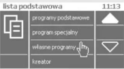 lista podstawowa 11:13 programy podstawowe program specjalny własne programy kreator