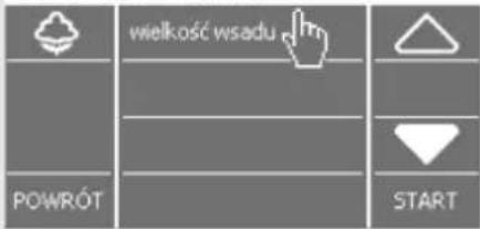 wielkość wsadu POWRÓT START