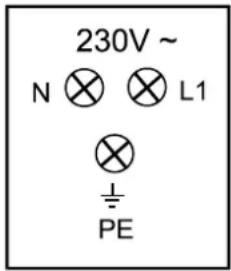 230V ~ N ⊗ ⊗ L1 ⊕ ± PE