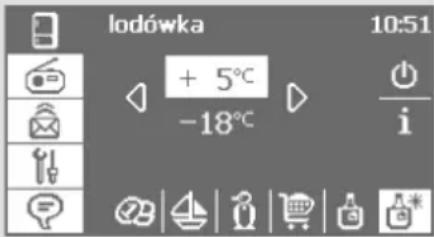 lodówka 10:51 + 5°C -18°C i