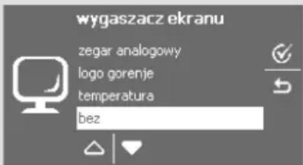 wygaszacz ekranu zegar analogowy logo gorenje temperatura bez
