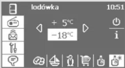 lodówka 10:51 + 5°C -18°C i