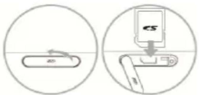 Diagram showing two steps of a device operation: one with a scroll and arrow, the other with a monitor and mouse.
