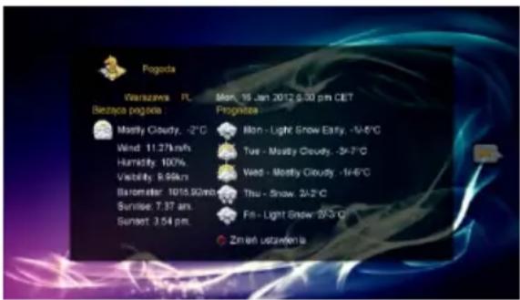 Pogoda Warszawa PL Mon, 16 Jan 2012 9:30 pm CET Bezzaco pogoda Prognizna Mostly Cloudy, -2°C Mon - Light Snow Early, -14-8°C Wind: 11.37km/Hz Tue - Mostly Cloudy, -5-7°C Humidity: 100% Wed - Mostly Cloudy, -14-6°C Visibility: 9.96km Thu - Snow, 24-2°C Barometer: 1015.920mm Fri - Light Snow, 29-3°C Sunrise: 7.37 am. Sunset: 3.54 pm Zmiah użownia