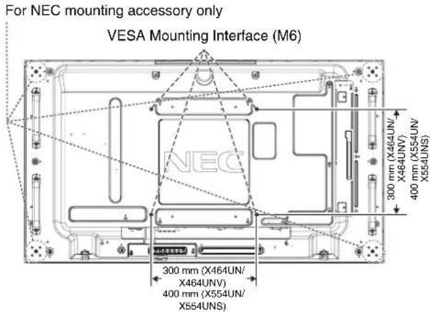 NEC MultiSync X464UN-TMX9P - Attach Mounting Accessories - 1