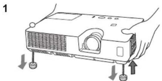 HITACHI CPX10WN - Adjusting the projector's elevator - 2