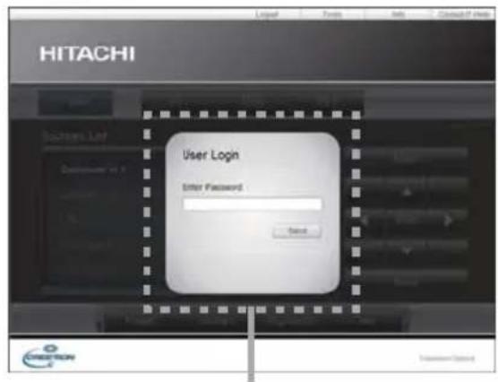 HITACHI User Login Enter Password Send