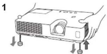 HITACHI CPX10WN - Adjusting the projector's elevator - 2
