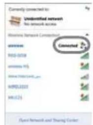 Currently connected to: Unidentified network No network access Wireless Network Connected Connection R10-0038 connection (Y) MIRK2001445 M90.2010 M8.123 Connected FlyUp Network and Sharing Center