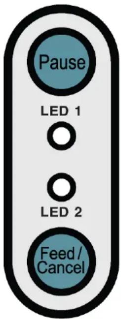 Pause LED 1 LED 2 Feed/ Cancel