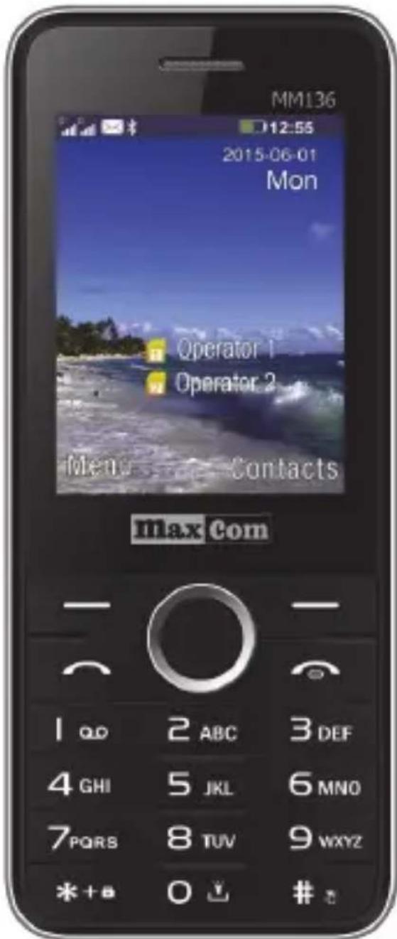 MM136 12:55 2015-06-01 Mon Operator 1 Operator 2 Menu Contacts max Com - - 1 QD 2 ABC 3 DEF 4 GHI 5 JKL 6 MNO 7 PQRS 8 TUV 9WXYZ * + B 0 ↓ #