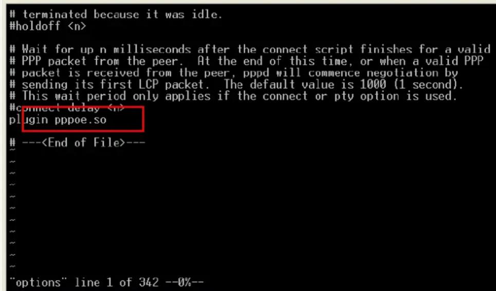 terminated because it was idle. #holdoff Wait for up n milliseconds after the connect script finishes for a valid PPP packet from the peer. At the end of this time, or when a valid PPP packet is received from the peer, pppd will commence negotiation by sending its first LCP packet. The default value is 1000 (1 second). This wait period only applies if the connect or pty option is used. #connect delay plugin pppoe.so ------ </details> 6. Edit the file /etc/ppp/options.eth0. ![](images/80db889e5838dfbf88d6e081975f0455a45ca48febe5d079a332ffc6a8f02ac6.jpg) <details> <summary>text_image</summary> name username@hinet.net mtu 1492 mru 1492 defaultroute noipdefault "options.ixp0" line 1 of 5 --20%-- </details> Type your username (the one you set in the /etc/ppp/pap-secrets and /etc/ppp/chap-secrets files) after the "name" option. You may add other options as desired. 7. Set up DNS If you are using DNS servers supplied by your ISP, edit the file /etc/ resolv.conf by adding the following lines of code: ```txt nameserver ip_addr_of_first_dns_server nameserver ip_addr_of_second_dns_server For example: nameserver 168.95.1.1 nameserver 139.175.10.20 8. Use the following command to create a pppoe connection: pppd eth0 The eth0 is what is connected to the ADSL modem LAN port. 9. Type ifconfig ppp0 to check if the connection is OK or has failed. If the connection is OK, you will see information about the ppp0 setting for the IP address. Use ping to test the IP. 10. If you want to disconnect it, use the kill command to kill the pppd process. GPRS Connection GPRS is a packet-switched technology, which means that multiple users share the same transmission channel. In addition, GPRS transmits only when there is outgoing data. The available bandwidth can be dedicated solely to data communication when needed. In general, a GPRS network can be viewed as a special IP network that offers IP connectivity to IP terminals. The concepts of making GPRS connection are the same as the dial up service using PPP (refer to the section "Dial-up Service-PPP" in chapter 4 for details). As the pppd daemon starts, it prepares the serial port settings for communication. Then it runs an external program called chat, which sends AT commands to GSM/GPRS module to establish connection. AT commands are just like the language between chat program and GSM/GPRS module. The chat program waits for the string CONNECT to establish connection. After the connection is established, pppd takes over the process to encapsulate TCP/IP packets. The W315A/325A embedded computers provide a ready-to-use sccript gprscmd for fast connections (refer to "Connecting to GPRS network" in chapter 2). We recommend that users use the gprscmd command instead of rewriting their own connection command. Users who need to customize their own connection for specific needs can edit the following files to meet their own connection standard. Configuring the options for pppd The option settings for pppd is located at /etc/ppp/ peers/chtgprs. You can enable or disable an option by removing or deleting the “#” <h1 id="file-etcppppeerschtgprs">File: /etc/ppp/peers/chtgprs</h1> # /dev/ttyS1 # modem port used 115200 # speed defaultroute # use the cellular network for the default route noipdefault usepeerdns # use the DNS servers from the remote network #nodetach # keep pppd in the foreground #nocrtscts # hardware flow control #lock # lock the serial port noauth # don't expect the modem to authenticate itself #local # don't use Carrier Detect or Data Terminal Ready #persist #demand modem #debug <h1 id="use-the-next-two-lines-if-you-receive-the-dreaded-messages">Use the next two lines if you receive the dreaded messages:</h1> # <h1 id="no-response-to-n-echo-requests">No response to n echo-requests</h1> <h1 id="serial-link-appears-to-be-disconnected">Serial link appears to be disconnected.</h1> <h1 id="connection-terminated">Connection terminated.</h1> # lcp-echo-failure 4 lcp-echo-interval 65535 connect "/bin/chat -v -f /etc/chatscripts/chtgprs-connect" Configuring the AT commands The AT command set for connecting a GPRS module is located at /etc/ chatscripts/ chtgprs-connect. You can add your own AT commands in the following the format. File: /etc/ chatscripts/ chtgprs-connect # TIMEOUT 10 ABORT 'BUSY' ABORT 'NO ANSWER' ABORT 'ERROR' SAY 'Starting GPRS connect script\n' <h1 id="get-the-modems-attention-and-reset-it">Get the modem's attention and reset it.</h1> "" 'ATZ' <h1 id="e0no-echo-v1english-result-codes">E0=No echo, V1=English result codes</h1> OK 'ATE0V1' <h1 id="set-access-point-name-apn">Set Access Point Name (APN)</h1> SAY 'Setting APN\n' OK 'AT+CGDCONT=1,"IP","internet"'' <h1 id="dial-the-number">Dial the number</h1> ABORT 'NO CARRIER' SAY 'Dialing...\n' OK 'ATD*99***1#'' CONNECT '' Example: Selecting the radio band The GSM/GPRS module is configured to 900/1800 MHz by default. Although GSM-900 and GSM-1800 are used in most parts of the world, operators in the United States, Canada, and many other countries in the Americas use GSM-850 or GSM-1900. For users in these areas, the radio band can be reconfigured by adding an AT command in /etc/chatscripts/chtgprs-connect. OK ' AT+WMBS=x' The 'x' represents one of the band selections shown in the following table. x Radio Band Selection0 Mono-band, 850 MHz1 Mono-band, 900 MHz2 Mono-band, 1800 MHz3 Mono-band, 1900 MHz4 Dual-band, 850/1900 MHz5 Dual-band, 900/1800 MHz6 Dual-band, 900/1900 MHz NOTE After setting customized connection, we recommend running the command gprscmd to initiate a GPRS connection. NFS (Network File System) The Network File System (NFS) is used to mount a disk partition on a remote machine, as if it were on a local hard drive, allowing fast, seamless sharing of files across a network. NFS allows users to develop applications for the W315A/325A, without worrying about the amount of disk space that will be available. The W315A/325A supports NFS protocol for client. NOTE Click on the following links for more information about NFS: http://www.tldp.org/HOWTO/NFS-HOWTO/index.html http://nfs.sourceforge.net/nfs-howto/client.html http://nfs.sourceforge.net/nfs-howto/server.html Setting up the W315A/ 325A as an NFS Client The following procedure is used to mount a remote NFS Server. 1. To know the NFS Server's shared directory. 2. Establish a mount point on the NFS Client site. 3. Mount the remote directory to a local directory. #mkdir -p /home/nfs/public #mount -t nfs NFS_Server(IP) : /directory /mount/point Example: #mount -t nfs 192.168.3.100:/home/public /home/nfs/public Mail smtpclient is a minimal SMTP client that takes an email message body and passes it on to an SMTP server. It is suitable for applications that use email to send alert messages or important logs to a specific user. NOTE Click on the following link for more information about smtpclient: http://www.engelschall.com/sw/smtpclient/ To send an email message, use the 'smtpclient' utility, which uses SMTP protocol. Type #smtpclient -help to see the help message. Example: smtpclient -s test -f sender@company.com -S IP_address receiver@company.com < mail-body-message -s: The mail subject. -f: Sender's mail address -S: SMTP server IP address The last mail address receiver@company.com is the receiver's e-mail address. mail-body-message is the mail content. The last line of the body of the message should contain ONLY the period '.' character. You will need to add your hostname to the file / etc/ hosts. SNMP This embedded computer supports the Net-Snmp daemon. It has not been included in the default package, but can install by yourself when you need it. It will use about 3 MB of your embedded flash ROM. The W315A/325A embedded computers come with SNMP V1 (Simple Network Management Protocol) agent software built in. The software supports RFC1317 RS-232 like groups and RFC 1213 MIB-II. To install SNMP, follow these steps. Step 1: Make sure you have enough free space 192.168.3.127 - PuTTY root@Moxa:/bin# df -h Filesystem Size Used Available Use% Mounted on /dev/mtdblock2 8.0M 6.0M 2.0M 75% / /dev/ram0 499.0k 17.0k 457.0k 4% /var /dev/mtdblock3 6.0M 488.0k 5.5M 8% /tmp /dev/mtdblock3 6.0M 488.0k 5.5M 8% /home /dev/mtdblock3 6.0M 488.0k 5.5M 8% /etc tmpfs 30.4M 0 30.4M 0% /dev/shm root@Moxa:/bin# The /dev/mtdblock3 directory should have more than 3.5 MB of available memory. Step 2: Type 'upramdisk' to get free space ram disk to save the package. 192.168.3.127 - PuTTY root@Moxa:/bin# upramdisk root@Moxa:/bin# df -h Filesystem Size Used Available Use% Mounted on /dev/mtdblock2 8.0M 6.0M 2.0M 75% / /dev/ram0 499.0k 18.0k 456.0k 4% /var /dev/mtdblock3 6.0M 488.0k 5.5M 8% /tmp /dev/mtdblock3 6.0M 488.0k 5.5M 8% /home /dev/mtdblock3 6.0M 488.0k 5.5M 8% /etc tmpfs 30.4M 0 30.4M 0% /dev/shm /dev/ram1 16.0M 1.0k 15.1M 0% /var/ramdisk root@Moxa:/bin# Step 3: Download the Net-SNMP package from the CD-ROM. You can find the package on the CD-ROM/target/net-snmp/Net-SNMP.tgz 192.168.3.127 - PuTTY root@Moxa:/bin# cd /mnt/ramdisk root@Moxa:/mnt/ramdisk# ftp 192.168.27.130 Connected to 192.168.27.130. 220 (vsFTPd 2.0.1) Name (192.168.27.130:root): root 331 Please specify the password. Password: 230 Login successful. Remote system type is UNIX. Using binary mode to transfer files. ftp> cd /tmp 250 Directory successfully changed. ftp> bin 200 Switching to Binary mode. ftp> get Net-SNMP.tgz local: Net-SNMP.tgz remote: Net-SNMP.tgz 200 PORT command successful. Consider using PASV. 150 Opening BINARY mode data connection for Net-SNMP.tgz (3019282 bytes). 226 File send OK. 3019282 bytes received in 2.35 secs (1.3e+03 Kbytes/sec) Step 4: Untar the package by typing the command 'tar xvzf Net-Snmp.tgz' 192.168.3.127 - PuTTY root@Moxa:/mnt/ramdisk# tar xvzf Net-SNMP.tgz Net-SNMP/ Net-SNMP/bin/ Net-SNMP/bin/net-snmp-config Net-SNMP/bin/snmpgetnext Net-SNMP/bin/snmpvacm Net-SNMP/bin/snmpbulkwalk Net-SNMP/bin/snmpcheck Net-SNMP/bin/snmpusm Net-SNMP/bin/snmpget Net-SNMP/bin/snmpbulkget Net-SNMP/bin/snmpset Net-SNMP/bin/mib2c Net-SNMP/bin/snmptranslate Net-SNMP/bin/traptoemail Net-SNMP/bin/ipf-mod.pl Net-SNMP/bin/snmptable Net-SNMP/bin/snmpstatus Net-SNMP/bin/snmpnetstat Net-SNMP/bin/snmpinform Net-SNMP/bin/snmpdf Net-SNMP/bin/snmpwalk Net-SNMP/bin/tkmib Net-SNMP/bin/snmpconf Net-SNMP/bin/snmpdelta Net-SNMP/bin/snmptrap Net-SNMP/bin/snmptest Net-SNMP/bin/fixproc Net-SNMP/bin/encode_keychange Net-SNMP/install.sh Net-SNMP/EXAMPLE.conf Net-SNMP/sbin/ Net-SNMP/sbin/snmptrapd Net-SNMP/sbin/snmpd Step 5: Go to directory /mnt/ ramdisk/ Net-SNMP. Run 'install.sh' and choose the "install snmp daemon" option. 192.168.3.127 - PuTTY root@Moxa:/mnt/ramdisk/Net-SNMP# ./install.sh Press the number: 1. Install Net-Snmp package 2. Uninstall Net-Snmp package 3. Exit 1 root@Moxa:/mnt/ramdisk# Step 6: Run the command "snmpd -c / etc/ snmpd/ snmpd.conf" to wake up the snmp daemon. Step 7: Test it. Use snmp-client to query from target. The following simple example shows how to use an SNMP browser on the host site to query the W315A/325A, which is the SNMP agent. The W315A/325A will respond. \*\*\*\*\* SNMP QUERY STARTED \*\*\*\*\* 1: sysDescr.0 (octet string) Version 1.0 2: sysObjectID.0 (object identifier) enterprises.8691.12.240 3: sysUpTime.0 (timeticks) 0 days 03h:50m:11s.00th (1381100) 4: sysContact.0 (octet string) Moxa Systems Co., LDT. 5: sysName.0 (octet string) Moxa 6: sysLocation.0 (octet string) Unknown 7: sysServices.0 (integer) 6 8: ifNumber.0 (integer) 6 9: ifIndex.1 (integer) 1 10: ifIndex.2 (integer) 2 11: ifIndex.3 (integer) 3 12: ifIndex.4 (integer) 4 13: ifIndex.5 (integer) 5 14: ifIndex.6 (integer) 6 15: ifDescr.1 (octet string) eth0 16: ifDescr.2 (octet string) eth1 17: ifDescr.3 (octet string) Serial port 0 18: ifDescr.4 (octet string) Serial port 1 19: ifDescr.5 (octet string) Serial port 2 20: ifDescr.6 (octet string) Serial port 3 ... ... ... ... ... ... ... ... ... 502: snmpInGenErrs.0 (counter) 0 503: snmpInTotalReqVars.0 (counter) 503 504: snmpInTotalSetVars.0 (counter) 0 505: snmpInGetRequests.0 (counter) 0 506: snmpInGetNexts.0 (counter) 506 507: snmpInSetRequests.0 (counter) 0 508: snmpInGetResponses.0 (counter) 0 509: snmpInTraps.0 (counter) 0 510: snmpOutTooBigs.0 (counter) 0 511: snmpOutNoSuchNames.0 (counter) 0 512: snmpOutBadValues.0 (counter) 0 513: snmpOutGenErrs.0 (counter) 0 514: snmpOutGetRequests.0 (counter) 0 515: snmpOutGetNexts.0 (counter) 0 516: snmpOutSetRequests.0 (counter) 0 517: snmpOutGetResponses.0 (counter) 517 518: snmpOutTraps.0 (counter) 0 519: snmpEnableAuthenTraps.0 (integer) disabled(2) \* \* \* \* \* \* SNMP QUERY FINISHED \* \* \* \* \* \* NOTE Click on the following links for more information about MIB II and RS-232 like groups: http://www.faqs.org/rfcs/rfc1213.html http://www.faqs.org/rfcs/rfc1317.html This chapter describes how to install a tool chain in the host computer that you use to develop your applications. In addition, the process of performing cross-platform development and debugging are also introduced. For clarity, the W315A/325A embedded computer is called a target computer. The following topics are covered in this chapter: □ Linux Tool Chain Steps for Installing the Linux Tool Chain ➢ Compiling an Application On-Line Debugging with GDB Linux Tool Chain The Linux tool chain contains a suite of cross compilers and other tools, as well as the libraries and header files that are necessary to compile your applications. These tool chain components must be installed in a host PC that is running Linux. We have confirmed that the following Linux distributions can be used to install the tool chain. Fefora core 1 & 2. Steps for Installing the Linux Tool Chain The tool chain needs about 485 MB of hard disk space. To install it, follow these steps: 1. Insert the package CD into your PC and then issue the following commands: #mount /dev/cdrom /mnt/cdrom #sh /mnt/cdrom/tool-chain/linux/W321.341.315.325.345_IA240.241_UC-7112PLUS_W315A.W325A/Linux/install-1.2.sh 2. Wait a few minutes for the installation process to finish. 3. Add the directory / usr/local/arm-linux/bin to your path. You can do this for the current login by issuing the following commands: #export PATH="/usr/local/arm-linux/bin:$PATH" Alternatively, adding the same commands to \$HOME/.bash\_profile will make the path effective for all login sessions. Compiling an Application To compile a simple C application, use the cross compiler instead of the regular compiler: #arm-linux-gcc -o example -Wall -g -O2 example.c #arm-linux-strip -s example #arm-linux-gcc -ggdb -o example-debug example.c Most of the cross compiler tools are the same as their native compiler counterparts, but with an additional prefix that specifies the target system. For x86 environments, the prefix is i386-linux-, and for ARM boards, the prefix is arm-linux-. For example, the native C compiler is gcc and the cross C compiler for ARM in the W315A/325A is arm-linux-gcc. The following cross compiler tools are provided: ar Manages archives (static libraries)as Assemblerc++, g++ C++compilercpp C preprocessorgcc C compilergdb Debuggerld Linkernm Lists symbols from object filesobjcopy Copies and translates object filesobjdumpDisplays information about object filesranlibGenerates indexes to archives (static libraries)readelfDisplays information about ELF filessizeLists object file section sizesstringsPrints strings of printable characters from files (usually object files)stripRemoves symbols and sections from object files (usually debugging information) On-Line Debugging with GDB The tool chain also provides an on-line debugging mechanism to help you develop your program. Before performing a debugging session, add the option -ggdb to compile the program. A debugging session runs on a client-server architecture on which the server gdbserver is installed in the target computer and the client ddd is installed in the host computer. To illustrate, we'll assume that you have uploaded a program named hello-debug to the target computer and have started debugging the program. 1. Log on to the target computer and run the debugging server program. #gdbserver 192.168.4.142:2000 hello-debug Process hello-debug created; pid=38 The debugging server listens for connections at network port 2000 from the network interface 192.168.4.142. The name of the program to be debugged follows these parameters. For a program requiring arguments, add the arguments behind the program name. 2. On the host computer, change the directory to where the program source code resides. cd /my\_work\_directory/myfilesystem/testprograms 3. Execute the client program. #ddd --debugger arm-linux-gdb hello-debug & 4. Enter the following command at the GDB, DDD command prompt. Target remote 192.168.4.99:2000 The command produces a line of output on the target console, similar to the following. Remote debugging using 192.168.4.99:2000 192.168.4.99 is the machine's IP address, and 2000 is the port number. You can now begin debugging in the host environment using the interface provided by DDD. 5. Set a break point on main by double clicking, or by entering b main on the command line. When finished, click the cont button. This chapter includes important information for programmers. The following topics are covered in this chapter: ☐ Before Programming Your Embedded System ➢ Caution Required when Using File Systems ➢ Using a RAM File System instead of a Flash File System □ Flash Memory Map □ Device API ☐ RTC (Real Time Clock) □ Buzzer □ WDT (Watch Dog Timer) □ UART □ C Library Before Programming Your Embedded System Caution Required when Using File Systems We recommend that you only store your programs on the onboard NOR Flash. The log data generated by your programs should be stored in an external storage device, such as an SD card or Network File System. Note that a Network File System will generally provide the largest amount of storage space. In addition, it is easier to replace a full or damaged SD card than an onboard NOR Flash. A NOR Flash has a life cycle of 100,000 write operations in the block (128 KB) level, but does not support BBM (Bad Block Management). An SD card also has a life cycle, but most SD cards are made from a NAND Flash, for which the hardware controllers implement BBM. This feature allows FAT to skip bad blocks if they exist. Furthermore, the memory space of an SD card is much larger than that of the NOR Flash. Cautiously utilizing this space will ensure that its life cycle will not be exceeded. When creating a file for storing log data, we suggest setting up your program to create a large empty file (e.g., 30 MB), and then write data evenly over the space. When reaching the end of the space, the program rewinds the write operations. As a result, the number of write operations on each block will be reduced. Using a RAM File System instead of a Flash File System Although data in the RAM file system will be wiped out after a power off, this file system has several advantages over a Flash file system. The RAM file system includes faster read/write access, and has no life cycle issues. For timely and/or important applications that relay data directly back to the host, you should write the necessary log data to the RAM file system. After the host accesses the data, the application will erase the data to free up the space for further uses. The embedded computer has limited resources, and for this reason, designers should determine if storing data in a file system is really necessary. If it is necessary, then be sure to choose the most appropriate file system for your application. Flash Memory Map Partition sizes are hard coded into the kernel binary. To change the partition sizes, you will need to rebuild the kernel. The flash memory map is shown in the following table. Address Size Contents0x00000000 - 0x0003FFFF256 KBBoot Loader—Read ONLY0x00040000 - 0x001FFFFF1.8 MBKernel object code—Read ONLY0x00200000 - 0x009FFFFF8 MBRoot file system (JFFS2) —Read ONLY0x00A00000 - 0x00FFFFFFF6 MBUser directory (JFFS2) —Read/Write Device API The W315A/325A supports control devices with the ioctl system API. You will need to include , and use the following ioctl function. int ioctl(int d, int request,...); Input: int d - open device node return file handle int request - argument in or out Use the desktop Linux's man page for detailed documentation: #man ioctl RTC (Real Time Clock) The RTC device node is located at /dev/rtc. The W315A/325A supports Linux standard simple RTC control. You must include . 1. Function: RTC\_RD\_TIME int ioctl(fd, RTC\_RD\_TIME, struct rtc\_time \*time); Description: read time information from RTC. It will return the value on argument 3. 2. Function: RTC\_SET\_TIME int ioctl(fd, RTC\_SET\_TIME, struct rtc\_time \*time); Description: set RTC time. Argument 3 will be passed to RTC. Buzzer The buzzer device node is located at /dev/ console. The W315A/325A supports Linux standard buzzer control, with the W315A/325A's buzzer running at a fixed frequency of 100 Hz. You must include . Function: KDMKTONE ioctl(fd, KDMKTONE, unsigned int arg); Description: The buzzer's behavior is determined by the argument arg. The "high word" part of arg gives the length of time the buzzer will sound, and the "low word" part gives the frequency. The buzzer's on/off behavior is controlled by software. If you call the "ioctl" function, you MUST set the frequency at 100 Hz. If you use a different frequency, the system could crash. WDT (Watch Dog Timer) Introduction The WDT works like a watchdog function. You can enable it or disable it. When the user enables WDT but the application does not acknowledge it, the system will reboot. You can set the acknowledgement time from a minimum of 50 msec up to a maximum of 60 seconds. How to Enable the WDT You will need to write your own application to enable the WDT function for the computer. Refer to the following APIs to write the application. The user API The user application must include , and link moxalib.a. A makefile example is shown below: all: arm-linux-gcc -o xxxx xxxx.c -lmoxalib int swtd_open(void)Description:Opens the file handle to control the WDT. If you want to control the WDT, you must first call this function and then use the file handle for other tasks.Arguments: NoneReturn Value:The file handle; a negative number indicates that an error occurred.int swtd_enable(int fd, unsigned long time)Description:Enables the time interval for the WDT. You must provide the time interval (in msec).Input:< int fd> the file handle; this is the value returned by swtd_open().< unsigned long time> The time period when ack-ing sWatchDog periodically. You must acknowledge the WDT before timeout. If you do not acknowledge, the system will reboot automatically. The minimum time is 50 msec; the maximum time is 60 seconds. The time unit is msec.Return Value:0 (zero) indicates OK; other numbers received indicate an error. int swtd_disable(int fd)Description:Disables the WDT.Input:< int fd> the file handle returned by swtd_open().Return Value:0 (zero) indicates OK; other numbers received indicate an error. int swtd_get(int fd, int * mode, unsigned long * time)Description:Gets current WDT settings.Input:<int fd> the file handle returned by swtd_open().Output:<int mode> the status of the user application (1: WDT is enabled; 0: WDT is disabled)<unsigned long * time> the current interval time (in msec) for the WDT.Return Value:0 (zero) indicates OK; other numbers received indicate an error. int swtd_ack(int fd)Description: Acks the WDT.Input:<int fd> the file handle returned by swtd_open().Return Value:0 (zero) indicates OK; other numbers received indicate an error. int swtd_close(int fd)Description: Closes the file handle.Input:<int fd> the file handle returned by swtd_open().Return Value:0 (zero) indicates OK; other numbers received indicate an error. Special Note When you "kill the application with -9" or "kill without option" or "Ctrl+c" the kernel will change to auto ack the sWatchDog. When your application enables the sWatchDog and does not ack, your application may have a logical error, or your application has made a core dump. The kernel will not change to auto ack. This can cause a serious problem, causing your system to reboot again and again. User application examples Example 1: #include <stdio.h> #include <stdlib.h> #include <string.h> #include <moxadevice.h> int main(int argc, char *argv[]) { int fd; fd = swtd_open(); if (fd < 0) { printf("Open sWatchDog device fail!\n"); } } exit(1); } swtd_enable(fd, 5000); // enable it and set it 5 seconds while (1) { // do user application want to do ..... ..... swtd_ack(fd); ..... ..... } swtd_close(fd); exit(0); } The makefile is shown below: all: arm-linux-gcc -o xxxx xxxx.c -lmoxalib Example 2: #include <stdio.h> #include <stdlib.h> #include <signal.h> #include <string.h> #include <sys/stat.h> #include <sys/ioctl.h> #include <sys/select.h> #include <sys/time.h> #include <moxadevice.h> static void mydelay(unsigned long msec) { struct timeval time; time.tv_sec = msec / 1000; time.tv_usec = (msec % 1000) * 1000; select(1, NULL, NULL, NULL, &time); } static int swtdfd; static int stopflag=0; static void stop_swatchdog() { stopflag = 1; } static void do_swatchdog(void) { swtd_enable(swtdfd, 500); while (stopflag == 0) { mydelay(250); swtd_ack(swtdfd); } swtd_disable(swtdfd); } int main(int argc, char *argv[]) { pid_t sonpid; signal(SIGUSR1, stop_swatchdog); swtdfd = swtd_open(); if (swtdfd < 0) { printf("Open sWatchDog device fail!\n"); exit(1); } if ((sonpid=fork()) == 0) do_swatchdog(); // do user application main function ..... ..... ..... // end user application kill(sonpid, SIGUSR1); swtd_close(swtdfd); exit(1); } The makefile is shown below: all: arm-linux-gcc -o xxxx xxxx.c -lmoxalib UART The normal tty device node is located at /dev/ttyM0 ... ttyM3. The W315A/325A supports standard Linux terminal control. The Moxa UART Device API allows you to configure ttyM0 to ttyM3 as RS-232, RS-422, 4-wire RS-485, or 2-wire RS-485. The W315A/325A supports RS-232, RS-422, 2-wire RS-485, and 4-wire RS-485. You must include . #define RS232_MODE 0 #define RS485_2WIRE_MODE 1 #define RS422_MODE 2 #define RS485_4WIRE_MODE 3 1. Function: MOXA\_SET\_OP\_MODE int ioctl(fd, MOXA\_SET\_OP\_MODE, &mode) Description Set the interface mode. Argument 3 mode will pass to the UART device driver and change it. 2. Function: MOXA\_GET\_OP\_MODE int ioctl(fd, MOXA\_GET\_OP\_MODE, &mode) Description Get the interface mode. Argument 3 mode will return the interface mode. There are two Moxa private ioctl commands for setting up special baudrates. Function: MOXA\_SET\_SPECIAL\_BAUD\_RATE Function: MOXA\_GET\_SPECIAL\_BAUD\_RATE If you use this ioctl to set a special baudrate, the termios cflag will be B4000000, in which case the B4000000 definition will be different. If the baudrate you get from termios (or from calling tcgetattr()) is B4000000, you must call ioctl with MOXA\_GET\_SPECIAL\_BAUD\_RATE to get the actual baudrate. Example for setting the baudrate #include #include <termios.h> struct termios term; int fd, speed; fd = open("/dev/ttyM0", O_RDWR); tcgetattr(fd, &term); term.c_cflag &= ~(CBAUD | CBAUDEX); term.c_cflag |= B4000000; tcsetattr(fd, TCSANOW, &term); speed = 500000; ioctl(fd, MOXA_SET_SPECIAL_BAUD_RATE, &speed); Example for getting the baudrate #include <moxadevice.h> #include <termios.h> struct termios term; int fd, speed; fd = open("/dev/ttyM0", O_RDWR); tcgetattr(fd, &term); if ((term.c_cflag & (CBAUD|CBAUDEX)) != B4000000) {// follow the standard termios baud rate define} else {ioctl(fd, MOXA_GET_SPECIAL_BAUD_RATE, &speed);} Baudrate error Divisor = 921600/Target Baud Rate. (Only Integer part) ENUM = 8 * (921600/Targer - Divisor) (Round up or down) Inaccuracy = (Target Baud Rate - 921600/(Divisor + (ENUM/8))) * 100% E.g., to calculate 500000 bps: Divisor = 1, ENUM = 7, Error = 1.7% (The error should be less than 2% for reliable data transmission.) Special Note 1. If the target baudrate is not a special baudrate (e.g. 50, 75, 110, 134, 150, 200, 300, 600, 1200, 1800, 2400, 4800, 9600, 19200, 38400, 57600, 115200, 230400, 460800, 921600), the termios cflag will be set to the same flag. 2. If you use stty to get the serial information, you will get speed equal to 0. C Library GPRS/ SIM/ SMS The definition header file includes the entire API library, located at "/usr/local/arm-linux/include/libsms". unsigned int cellular_modem_open(void);Description: Opens a cellular modem handle for later use.Arguments: NoneReturn Value:Pointer to a cellular modem handle. Returns 0 on failure.Remarks: Every cellular modem API needs the cellular modem handle parameter, so you must use this function first in your APIs.void cellular_modem_close(unsigned int fd);Description:Closes a cellular modem handle.Input:the handleReturn Value: NoneRemarks: You must release the cellular modem handle resource if you do not need to use cellular modem APIs later. int cellular_modem_send_cmd(unsigned int fd, char * at_cmd, char * recv, int recv_size, int timeout);Description:Sends an AT command to a cellular modem and waits for a reply.Input:timeout in milliseconds if no response.the cellular modemthe AT commandmaximum size of the buffer that stores replied dataOutput:pointer to the buffer that stores the replyReturn Value:The number of received data; -1 indicates failure.Remarks: Generally, you can set the timeout to be 1000 to 2000 milliseconds, but if you call the function with the “AT^ SMGL=ALL” command we suggest setting the timeout greater than 10000, because listing all of the SMS messages requires more time. int cellular_modem_gprs_get_signal_strength(unsigned int fd);Description:Gets the signal strength of the GPRS modem.Input:thecellular modemOutput:Pointer to the buffer that stores the replyReturn Value:1 to 99 on success; otherwise indicates that the function failedRemarks: We suggest calling this function periodically. int cellular_modem_gprs_establish_connection(unsigned int fd, char * user, char * password);Description: Establishes a GPRS connection to the ISP service provider.Input:thecellular modempointer to the user id; null indicates an empty userid.pointer to the user password; null indicates an empty password.Return Value:0 on success; otherwise the function failed int cellular_modem_gprs_abort_connection(unsigned int fd);Description: Aborts a GPRS connection.Input:the cellular modemReturn Value:0 if successful; other numbers indicate that the function failed int cellular_modem_gprs_check_connection_status(unsigned int fd);Description:Checks the status of a GPRS connection.Input:thecellular modemReturn Value:0 indicates the connection is on; other numbers indicate that it is disconnected unsigned int cellular_modem_gprs_diagnose_status(unsigned int fd);Description:Diagnosis the status of a GPRS connection and the status of the SIM card.Input:thecellular modemReturn Value:0 indicates no error; a 32-bit number indicates a combination of errors (see below)Remarks:GPRS error definitions (each stands for a 32-bit number)# define GPRS_ERROR_BAUDRATE_COM3 (1<<0)# define GPRS_ERROR_BAUDRATE_COM4 (1<<1)# define GPRS_ERROR_FLOWCONTROL (1<<2) <h1 id="define-gprs_error_pincode-13">define GPRS_ERROR_PINCODE (1<<3)</h1> <h1 id="define-gprs_error_temperature-14">define GPRS_ERROR_TEMPERATURE (1<<4)</h1> <h1 id="define-gprs_error_signal_strength-15">define GPRS_ERROR_SIGNAL_STRENGTH (1<<5)</h1> <h1 id="define-gprs_error_radioband-16">define GPRS_ERROR_RADIOBAND (1<<6)</h1> <h1 id="define-gprs_error_module-17">define GPRS_ERROR_MODULE (1<<7)</h1> If the cellular modem temperature is greater than 88 degrees or less than -35 degrees, the function will return GPRS_ERROR_TEMPERATURE. int cellular_modem_sms_set_storage_base(unsigned int fd, int mode); Description: Sets the storage base of SIM messages. Input: <fd> the cellular modem <mode> 0: on SIM card; 1: on modem module; 2: on both Return Value: 0 if successful; other numbers indicate that the function failed int cellular_modem_sms_get_storage_base(unsigned int fd); Description: Gets the storage base of SIM messages. Input: <fd> the cellular modem Return Value: 0: on SIM card, 1: on modem module, 2: on both, otherwise, the function fails int cellular_modem_sms_get_message_count(unsigned int fd, int * maximum); Description: Gets the number of stored messages allowed out of the maximum space. Input: <fd> the cellular modem Output: <maximum> pointer to the maximum number of messages allowed Return Value: The number of stored messages; otherwise, a negative value indicates a failure int cellular_modem_sms_send_message(unsigned int fd, unsigned int msg_mode, SMSMSG *psms); Description: Sends an SMS message to a specific phone number. Input: <fd> the cellular modem <msg_mode> 0: message in text; 1: message in PDU <psms> pointer to the message Return Value: 0 on success; otherwise, the function has failed Remarks: <h1 id="define-max_sms_bytes512">define MAX_SMS_BYTES512</h1> typedef struct _SMSMSG { unsigned int been_read; char msg_date[12]; char msg_time[20]; char phone_number[20]; unsigned int msg_length; char msg_text[MAX_SMS_BYTES]; } SMSMSG, *PSMSMSG; To use PDU mode to send your SMS messages, you must specify the exact length in “SMSMSG.msg_length” in the SMSMSG data structure. int cellular_modem_sms_recv_message(unsigned int fd, int index, unsigned int msg_mode, SMSMSG *psms);Description: Receives an indexed SMS message.Input:the cellular modemthe index to the message pool0: message in text; 1: message in PDUpointer to the messageReturn Value:0 on success; otherwise, the function has failedRemarks:#define MAX_SMS_BYTES 512typedef struct _SMSMSG{unsigned int been_read;char msg_date[12];char msg_time[20];char phone_number[20];unsigned int msg_length;char msg_text[MAX_SMS_BYTES];} SMSMSG,*PSMSMSG;To use PDU mode to receive your SMS message, you must destruct the “SMSMSG.msg_text” field to extract the message body. int cellular_modem_sms_delete_message(unsigned int fd, int index);Description: Deetes an indexed SMS message.Input:thecellular modemthe index to the message poolReturn Value:0 if successful; other numbers indicate that the function failed int cellular_modem_sim_get_sim_card_status(unsigned int fd);Description: Gets the SIM card status.Input:the cellular modemReturn Value: 0: ready, okay to use1: no sim card (or loose)2: PIN, wait for the pin code for authentication3: PUK, incorrect pin code was entered 3 timesother numbers: indicates that the function has failed int cellular_modem_sim_get_pin_attempt_count(unsigned int fd);Description:When the SIM card status is set to PIN (2), this function retrieves the available PIN code attempt count. If the SIM card status is set to PUK (3), this function gets the available PUK code attempt count.Input:thecellular modemReturn Value:The attempted count left of PIN/PUK code authentication; a negative number indicates a failure int cellular_modem_sim_authenticate_pin_code(unsigned int fd, char *pin_code);Description:When the SIM card status is set to PIN (2), this function authenticates a PIN code. If the correct code is entered the status will be set back to ready (0).Input:thecellular modempointer to the PIN codeReturn Value:0 if successful; other numbers indicate that the function failedint cellular_modem_sim_unlock_pin_code(unsigned int fd, char * passwd, char * new_pin_code);Description:When the SIM card status is PUK (3), this function changes the status to PIN (2). If this fails, the SIM card will be locked.Input:the cellular modempointer to the PUK passwd codepointer to a new PIN codeReturn Value:0 if successful; other numbers indicate that the function failed int cellular_modem_sim_get_pin_enable_status (unsigned int fd);Description:Gets the PIN code enable status of the SIM card.Input:the cellular modemReturn Value: 0:PIN code disabled1: PIN code enabledother numbers: indicates that the function has failed int cellular_modem_sim_assign_pin_code(unsigned int fd, char * old_pin_code, char * new_pin_code);Description:When the SIM card status is ready (0) and the PIN code is enabled, this function assigns a PIN code to the SIM card.Input:thecellular modempointer to the old PIN codepointer to the new PIN codeReturn Value:0 if successful; other numbers indicate that the function failed int cellular_modem_sim_enable_pin_code(unsigned int fd, char * pin_code, int enable);Description:When the SIM card status is ready (0), this function enables or disables PIN code authentication.Input:thecellular modempointer to the PIN code password1: enable PIN code; 0: disable PIN codeReturn Value:0 if successful; other numbers indicate that the function failed int cellular_modem_gprs_get_module_temperature(unsigned int fd)Description:Gets the modem module temperature.Input:thecellular modemReturn Value:the temperature of the GPRS module "Software Lock" is an innovative technology developed by Moxa's engineers. It can be adopted by a system integrator or developer to protect applications from being copied. Usually, an application is compiled into a binary format bound to the embedded computer and the operating system (OS) that the application runs on. The application can be installed on other computers that use the same hardware and the same operating system, which means that the application is easily copied. Moxa's engineers used data encryption to develop this protective mechanism for your applications. The binary file associated with each of your applications must undergo an additional encryption process after you have developed it. The process requires you to install an encryption key on the target computer. 1. Choose an encryption key (e.g., "ABigKey") and install it in the target computer with a pre-utility program, 'setkey'. #setkey ABigKey Note: set an empty string to clear the encryption key in the target computer: #setkey "" 2. Develop and compile your program in the development PC. In the development PC, run the utility program 'binencryptor' to encrypt your program with an encryption key. #binencryptor yourProgram ABigKey 3. Upload the encrypted program file to the target computer by FTP or NFS and test the program. The encryption key is a computer-wise key. That is, a computer has only one key installed. Running the program 'setkey' multiple times causes the key to be over-ridden. To test the effectiveness of this software protection mechanism, prepare a target computer that has not installed an encryption key, or install a key different from that used to encrypt your program. In any case, the encrypted program will fail immediately. This mechanism also allows a computer with an encryption key to bypass programs that are not encrypted, allowing you to develop your programs and test them cleanly on the target computer during the development phase. NOTE You may error messages in the following circumstances: 1. When you try to run an encrypted program on an embedded computer that does not have the encryption key installed. Error => Inconsistency detected by ld.so: dynamic-link.h: 62: elf_get_dynamic_info: Assertion `! "bad dynamic tag"' failed! 2. When you try to run an encrypted program on an embedded computer that has a different encryption key installed. Error => Segmentation fault The following topics are covered in this appendix: □ Common Linux Utility Commands ▶ File Manager Editor Network > Process Other □ Special Moxa Utilities Common Linux Utility Commands File Manager cp copy filels list fileIn make symbolic link filemountmount and check file systemrm delete filechmodchange file owner & group & userchown change file ownerchgrp change file groupsyncsync file system, let system file buffer be saved to hardwaremv move filepwd display now file directlydf list now file system spacemkdir make new directoryrmdirdelete directory Editor vitext editorcat dump file contextzcatcompress or expand filesgrep search string on filecutget string on filefindfind file where are theremoredump file by one pagetesttest file exist or notsleepsleep (seconds)echoecho string Network pingping to test networkrouterouting table managernetstatdisplay network statusifconfigset network ip addresstracerouttrace routetelnet teletype networkftpfile transfer protocol Process kill kill processps display now running process Other dmesg dump kernel log messagesty to set serial portzcat dump .gz file contextmknod make device nodefree display system memory usagedateprint or set the system date and timeenv run a program in a modified environmentclear clear the terminal screenreboot reboot / power off/on the serverhalt halt the serverdu estimate file space usagegzip, gunzip compress or expand fileshostnameshow system's host name Special Moxa Utilities kversionshow kernel versioncat /etc/versionshow user directory versionupramdiskmount ramdiskdownramdiskunmount ramdisk
