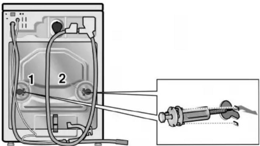 Diagram of a device with labeled components, showing internal wiring and a close-up of a mechanical assembly.